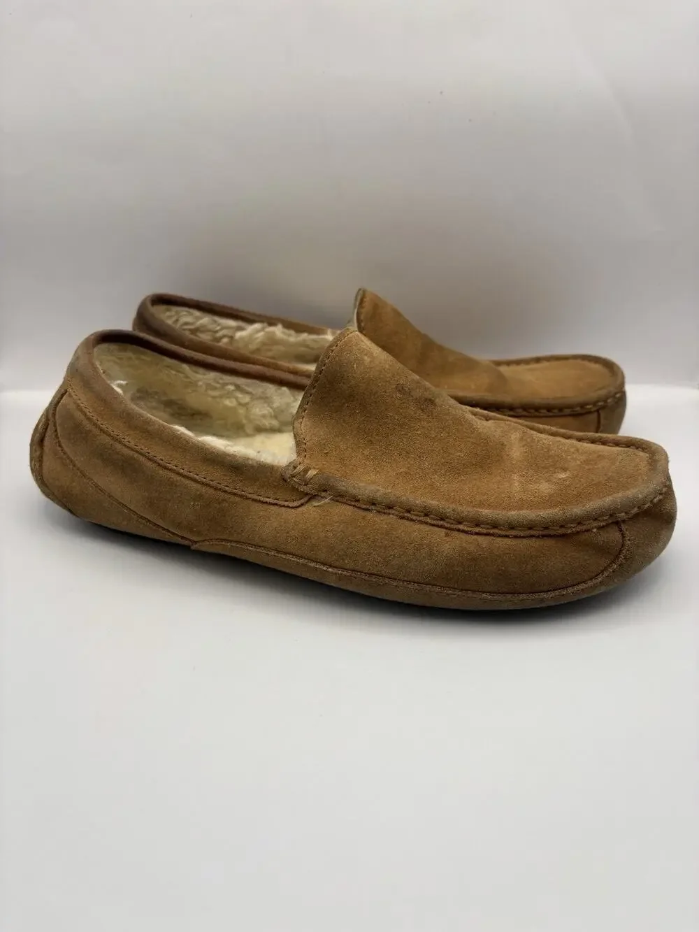 Ugg Ascot Brown Suede Slippers Men Size 10